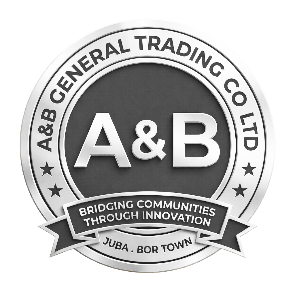 A&B General Trading Co Ltd Logo - Silver emblem design for trading company in South Sudan